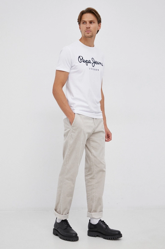 Μπλουζάκι Pepe Jeans ORIGINAL STRETCH N λευκό