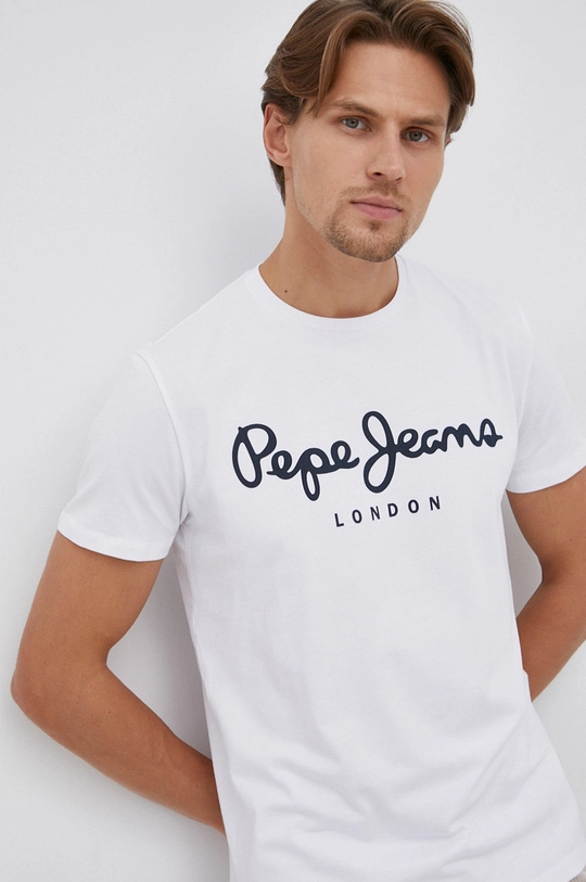 fehér Pepe Jeans t-shirt Original Stretch