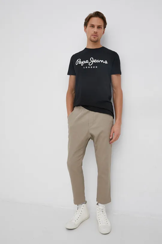 Kratka majica Pepe Jeans Original Stretch N črna