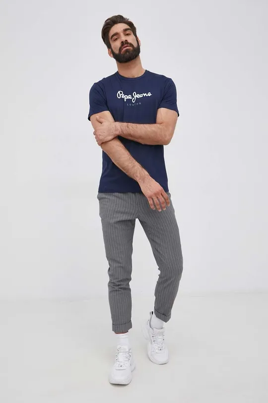 Pepe Jeans T-shirt bawełniany Eggo granatowy