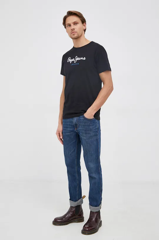 Βαμβακερό μπλουζάκι Pepe Jeans EGGO N EGGO N μαύρο