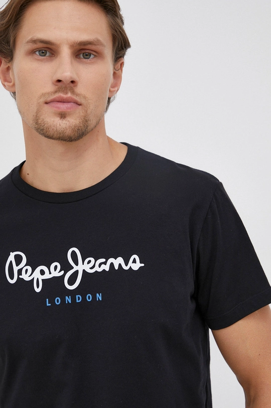 crna Pamučna majica Pepe Jeans Eggo