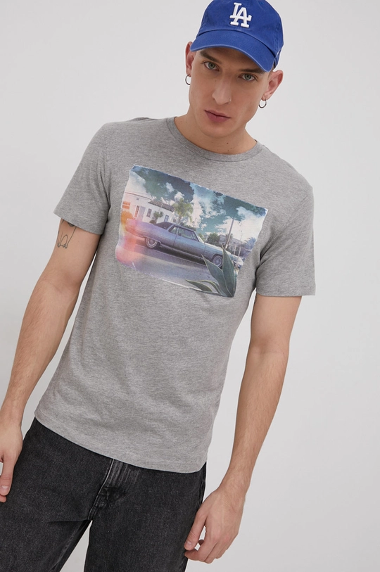 szary Premium by Jack&Jones T-shirt Męski