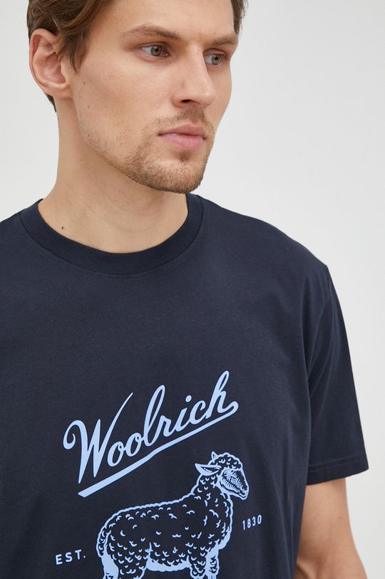 námořnická modř Bavlněné tričko Woolrich
