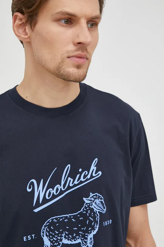 σκούρο μπλε Βαμβακερό μπλουζάκι Woolrich