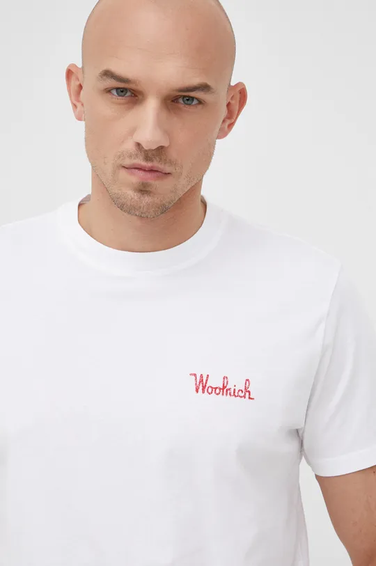 Βαμβακερό μπλουζάκι Woolrich  100% Βαμβάκι