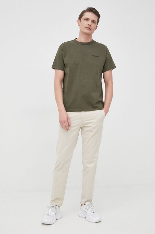 Woolrich t-shirt bawełniany zielony
