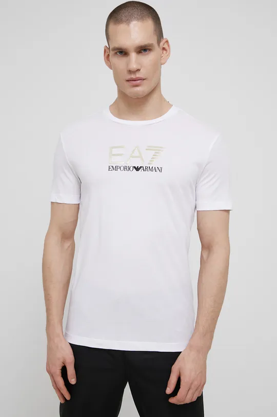 biały EA7 Emporio Armani t-shirt bawełniany 3LPT24.PJM9Z