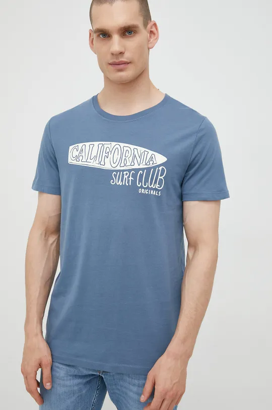niebieski Jack & Jones t-shirt bawełniany