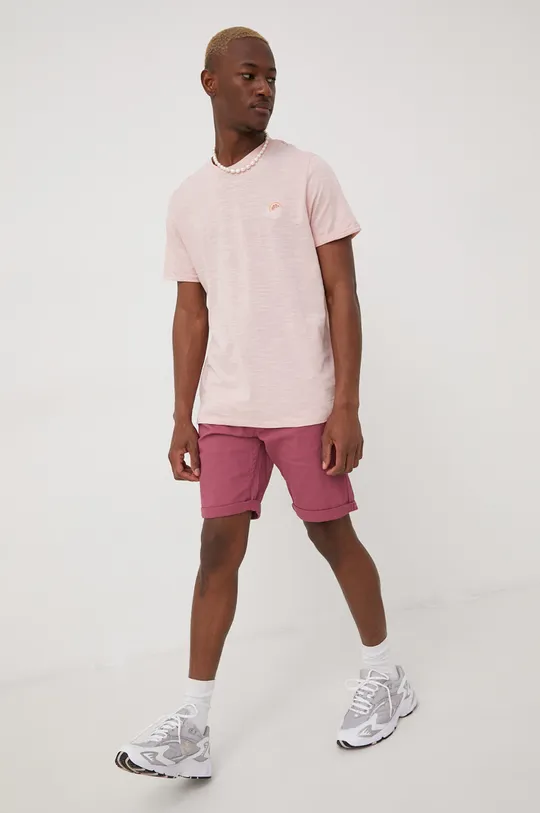 Bavlnené tričko Premium by Jack&Jones ružová