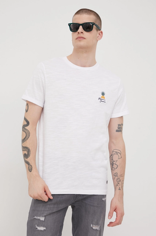 biały Premium by Jack&Jones t-shirt bawełniany Męski