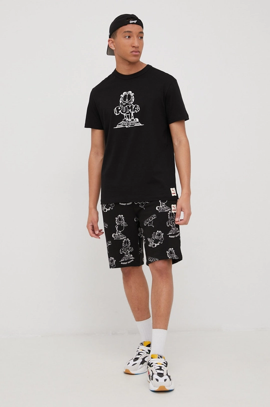 Puma cotton Puma T-shirt x GARFIELD black