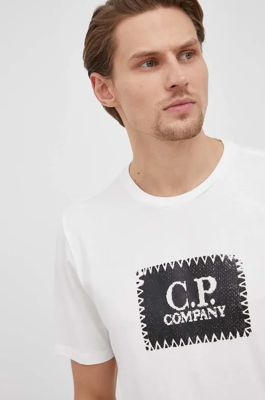 biela Bavlnené tričko C.P. Company