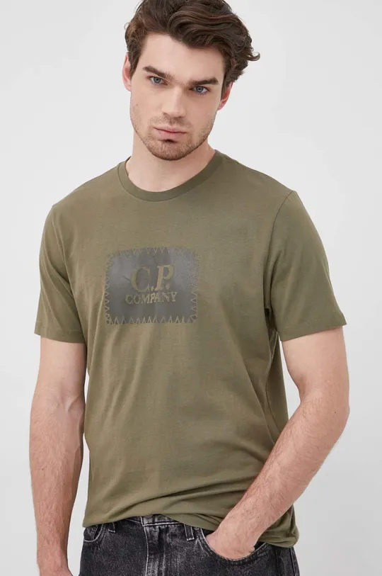 zielony C.P. Company t-shirt bawełniany Męski