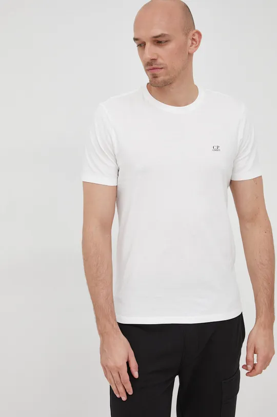 λευκό Βαμβακερό μπλουζάκι C.P. Company Ανδρικά