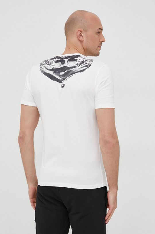 Bavlnené tričko C.P. Company biela