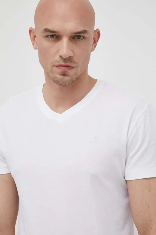 biały Gant t-shirt bawełniany