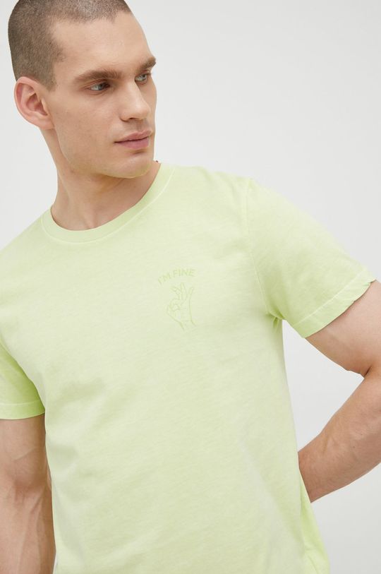 žlutě zelená Bavlněné tričko Tom Tailor
