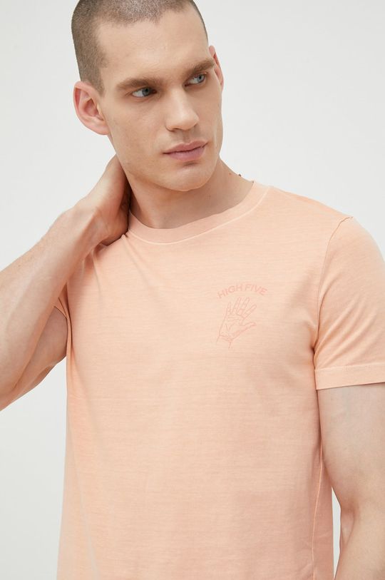 koralowy Tom Tailor t-shirt bawełniany Męski