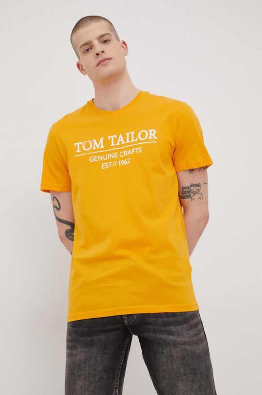 Pamučna majica Tom Tailor narančasta