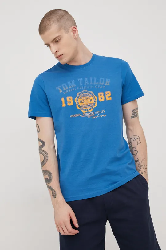 plava Pamučna majica Tom Tailor