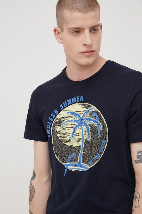 námořnická modř Bavlněné tričko Tom Tailor