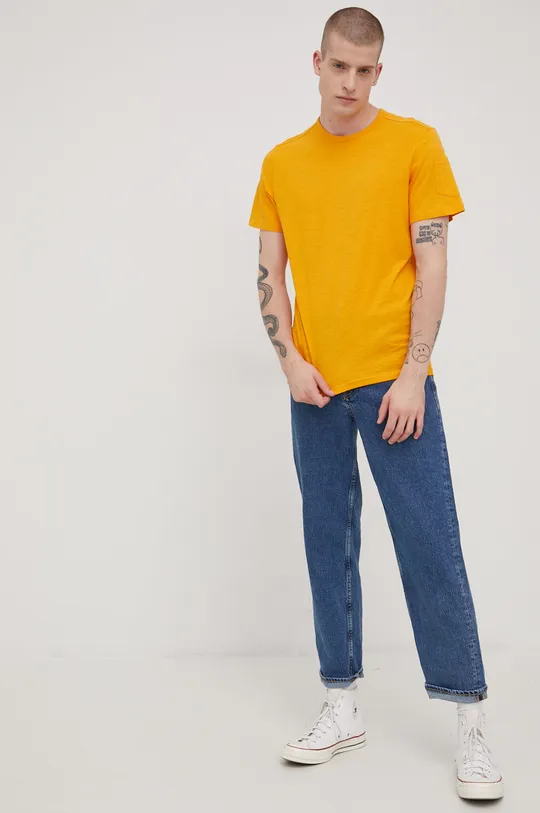Tom Tailor t-shirt bawełniany pomarańczowy