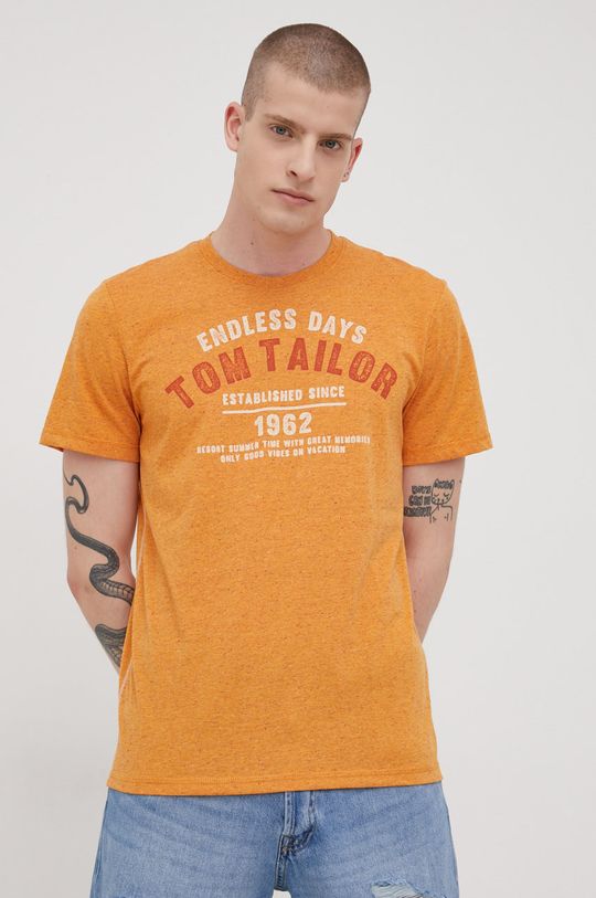 oranžová Tričko Tom Tailor Pánský