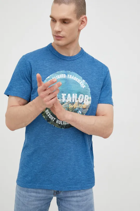 Tom Tailor t-shirt bawełniany niebieski