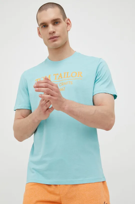 turkusowy Tom Tailor t-shirt bawełniany