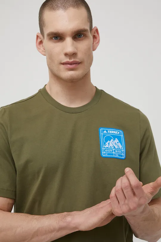 zielony adidas TERREX t-shirt Patch Mountain Graphic HE1643 Męski