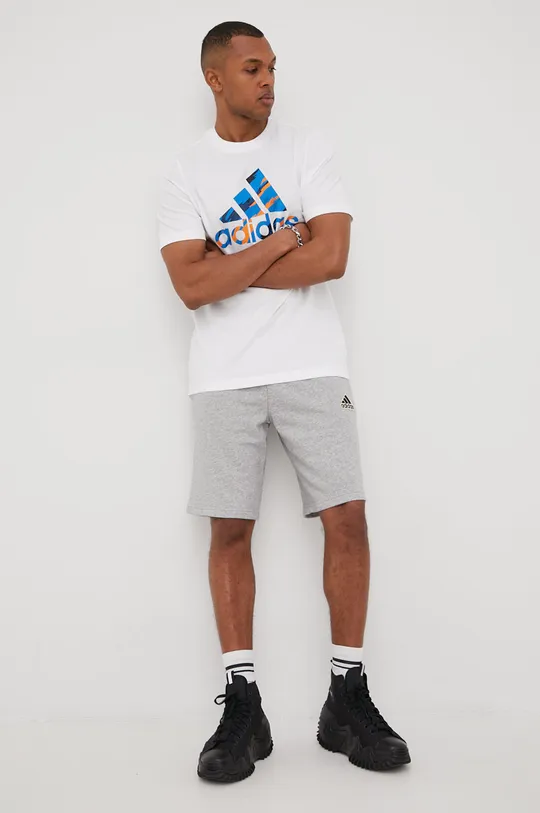 Bavlnené tričko adidas HE4375 biela