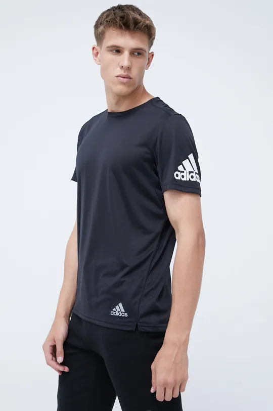 μαύρο Μπλουζάκι για τρέξιμο adidas Performance Run It Ανδρικά