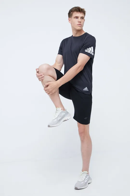 Μπλουζάκι για τρέξιμο adidas Performance Run It μαύρο