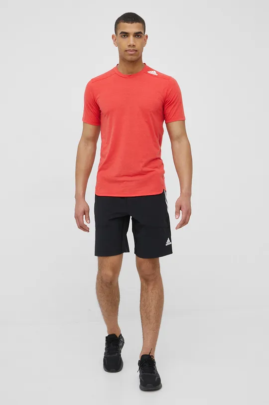 Μπλουζάκι προπόνησης adidas Performance Designed For Training κόκκινο