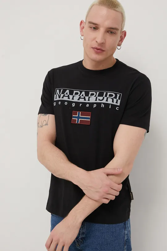 Napapijri t-shirt bawełniany czarny