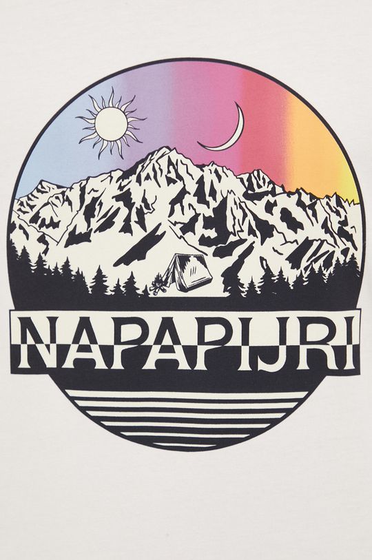krémová Bavlnené tričko Napapijri