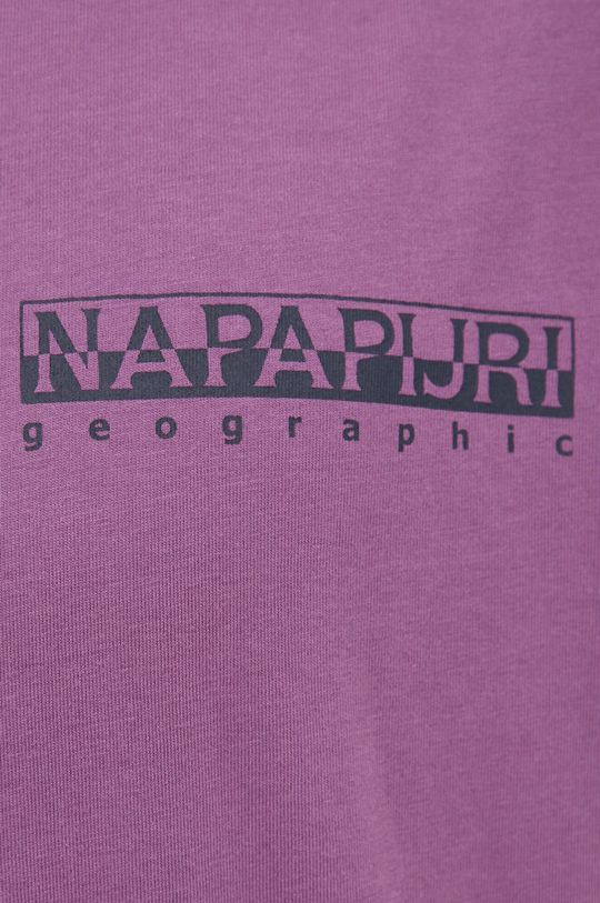 purpurový Bavlnené tričko Napapijri