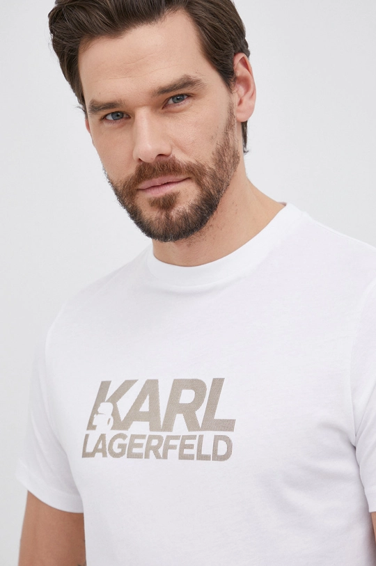 biały Karl Lagerfeld T-shirt bawełniany 521224.755400