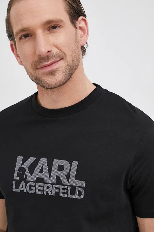 czarny Karl Lagerfeld T-shirt bawełniany 521224.755400