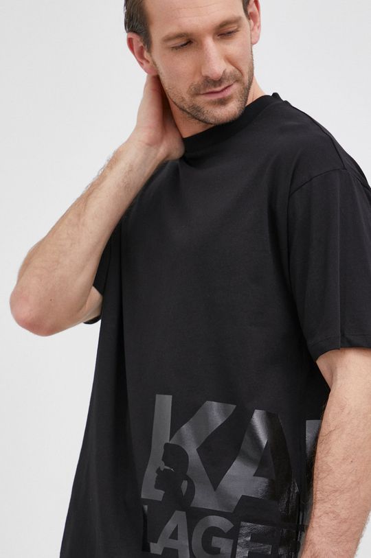 czarny Karl Lagerfeld T-shirt bawełniany 521224.755285