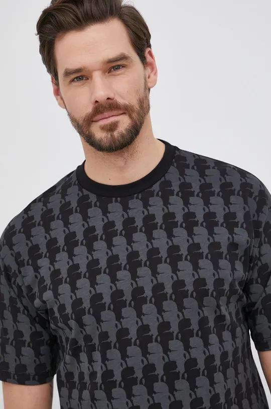 czarny Karl Lagerfeld T-shirt bawełniany 521224.755186
