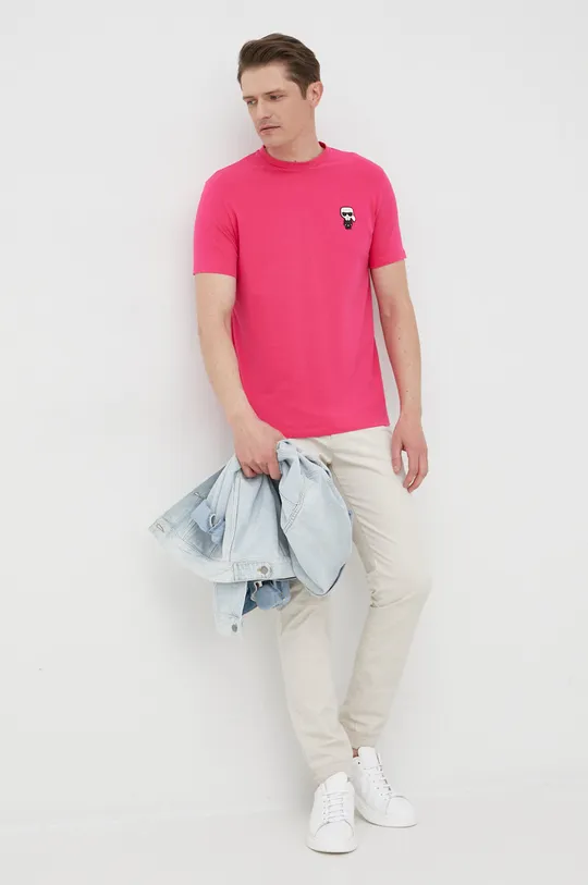 Μπλουζάκι Karl Lagerfeld ροζ