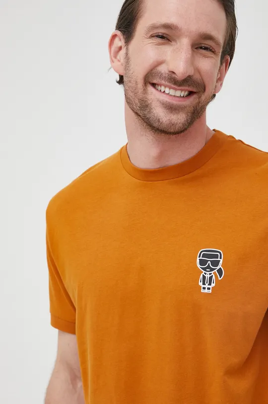 πορτοκαλί Βαμβακερό μπλουζάκι Karl Lagerfeld