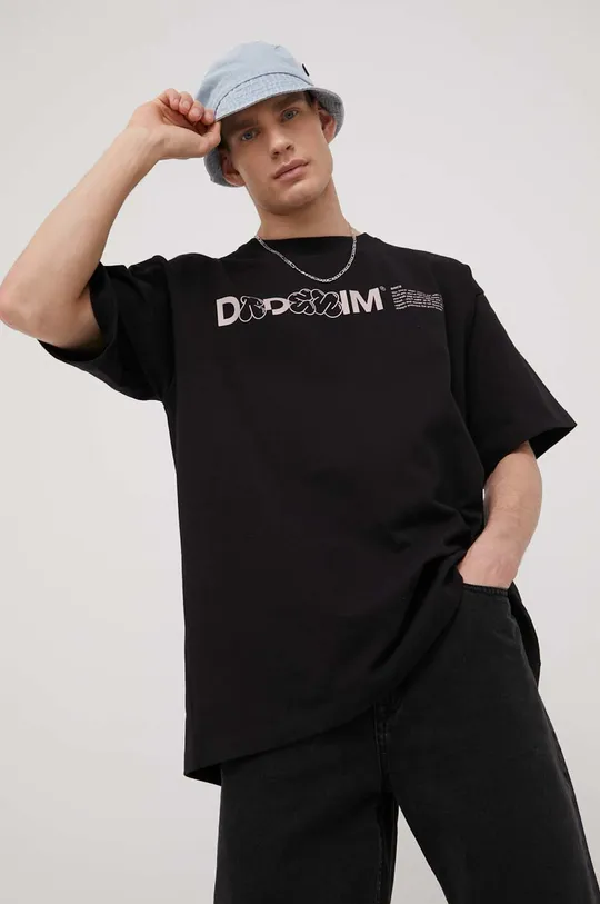 czarny Dr. Denim t-shirt bawełniany