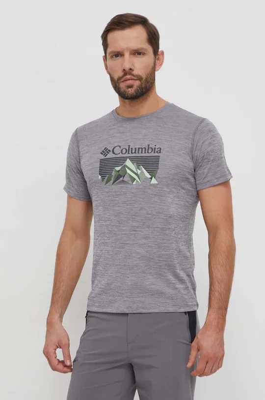 siva Športna kratka majica Columbia zero rules Moški