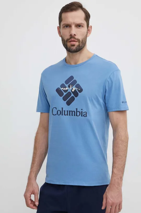 niebieski Columbia t-shirt bawełniany Rapid Ridge Męski