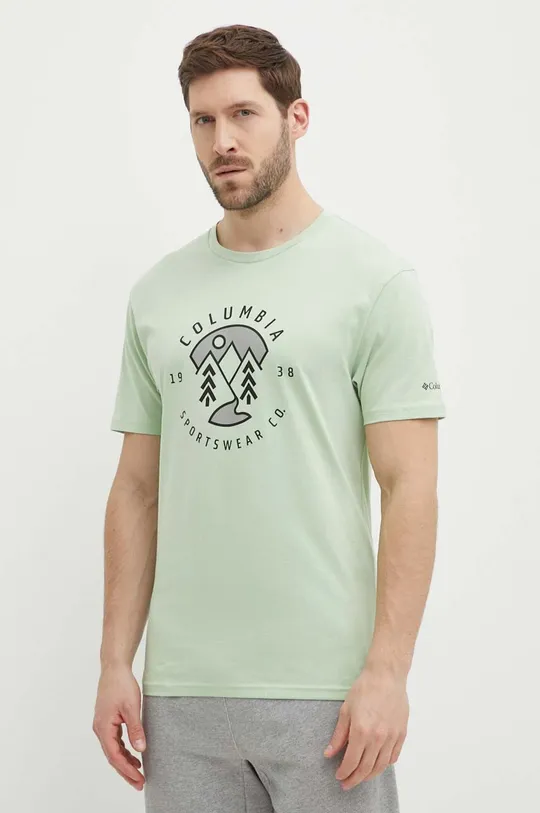 зелёный Хлопковая футболка Columbia
