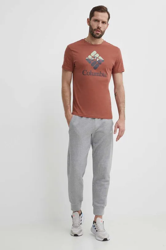 Columbia t-shirt bawełniany Rapid Ridge czerwony
