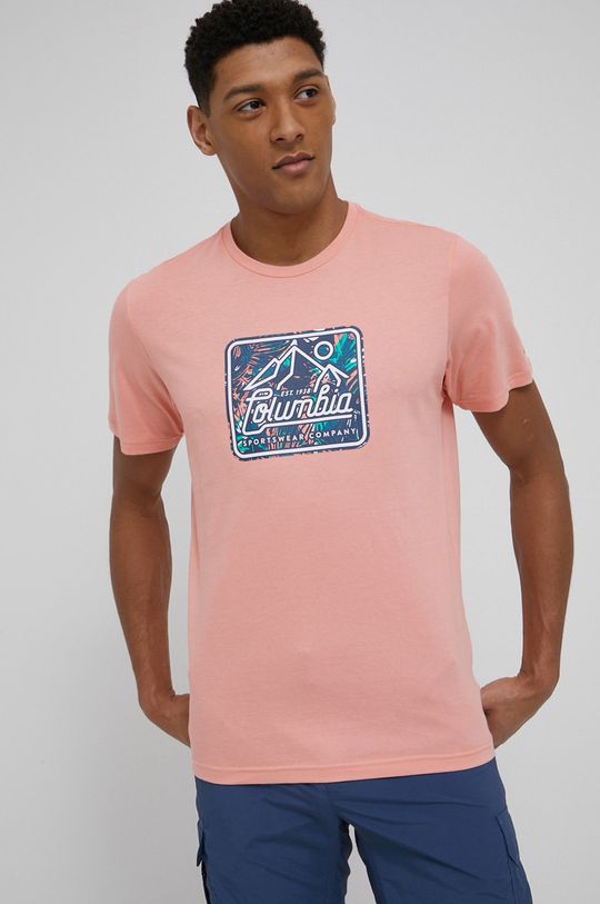 Bavlnené tričko Columbia koralová